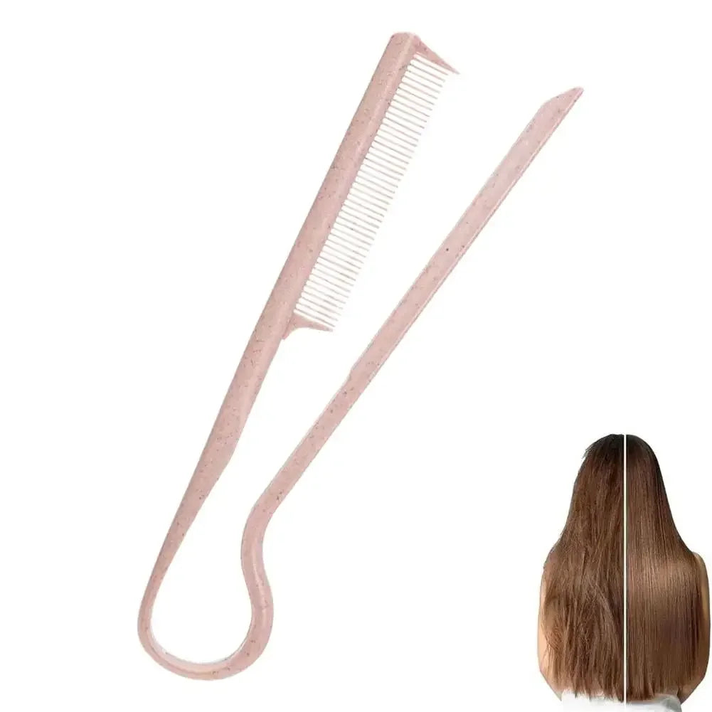 Portable V-Shaped Hair Straightener Comb,Hair Styling Comb Messy Hair Finishing Comb Straightening Splint Comb Hair Hairdressing Peaceful Pleasures Health and Wellness pink