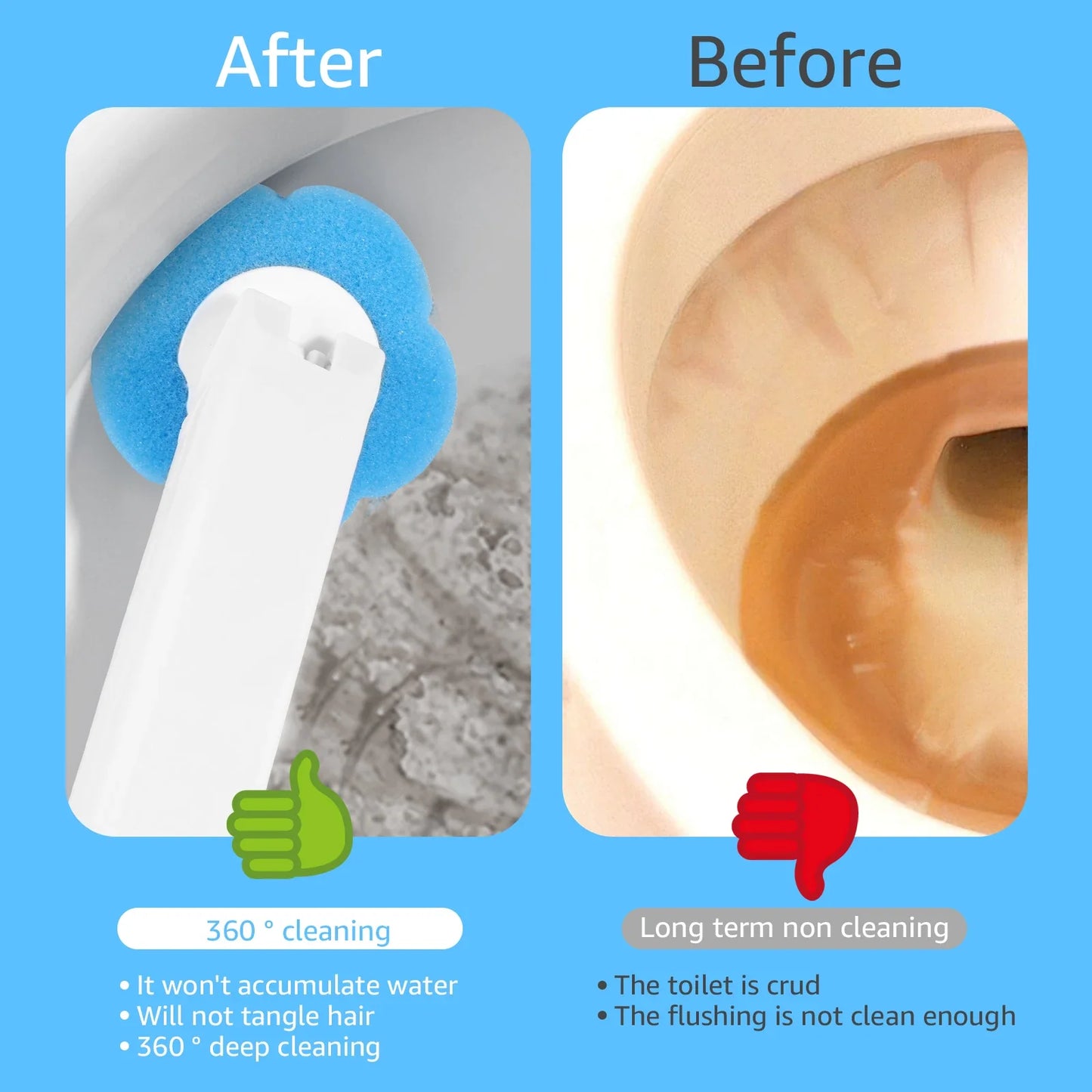 Wall-Mounted Disposable Toilet Brush Set | 18/36 Replacement Heads