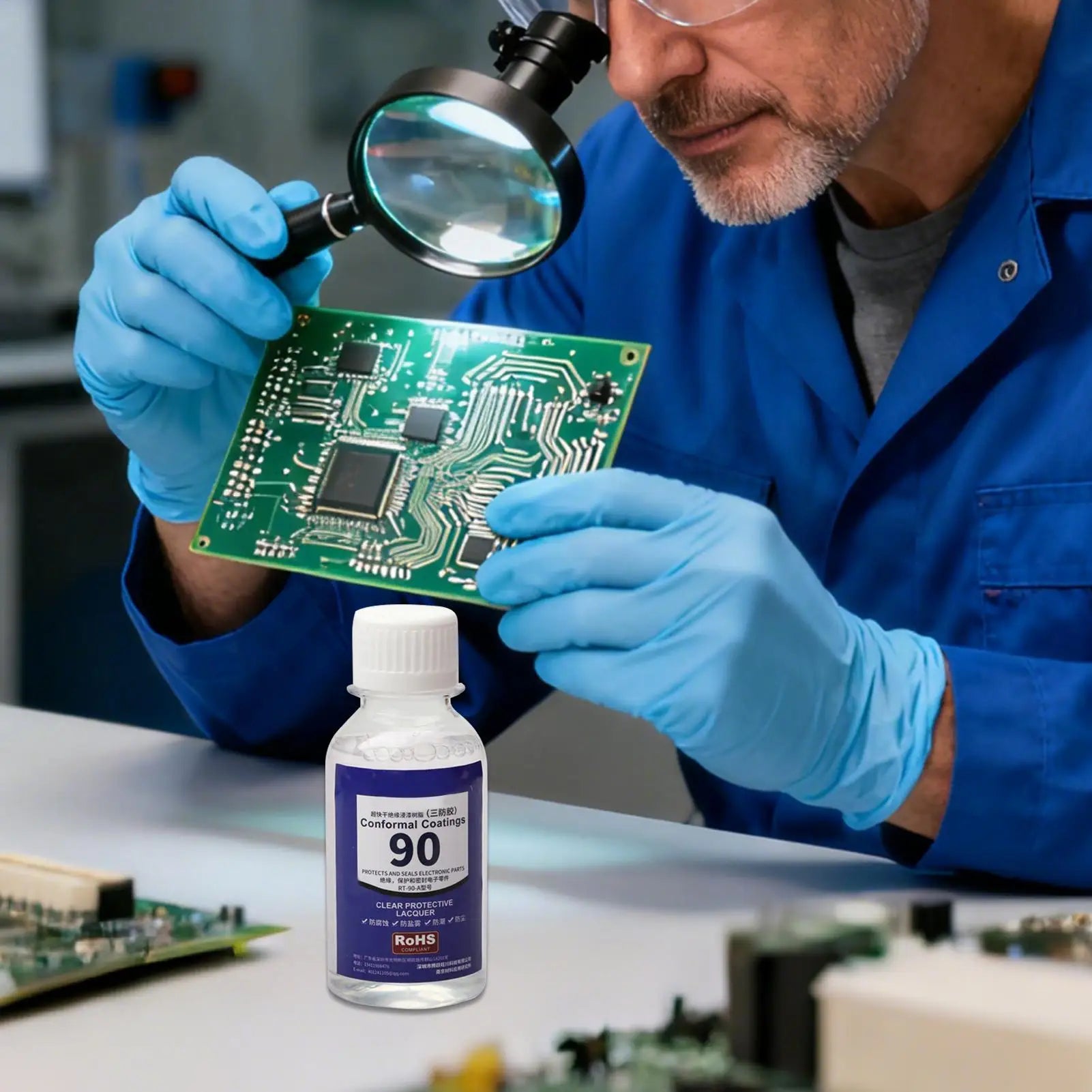 100ML Electronic Waterproof Coating Transparent Protective Coating Anti-moisture Waterproof Circuit Board Repair Glue with Brush Peaceful Pleasures Health and Wellness