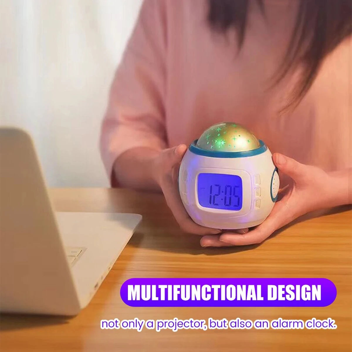 LED Alarm Clock with Star Sky Projection Light Color Changing Bedside Night Light for Kids Bedroom Peaceful Pleasures Health and Wellness