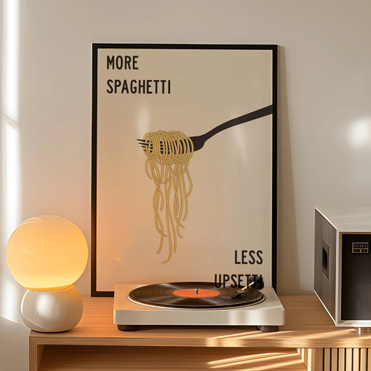 More Spaghetti Less Upsetti Funny Kitchen Canvas Wall Art Canvas Wall Art Peaceful Pleasures Health and Wellness