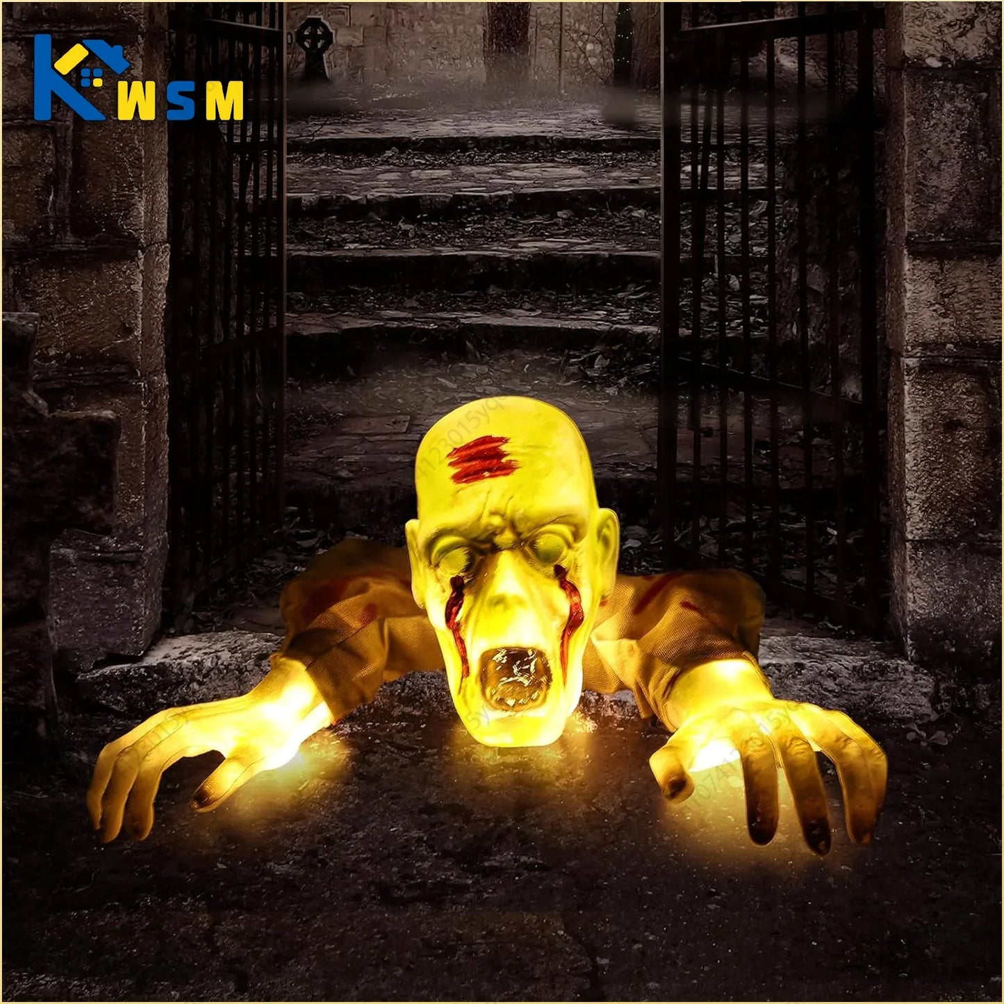 Halloween Glowing Skeleton Ground Plug Decoration | Warm Light