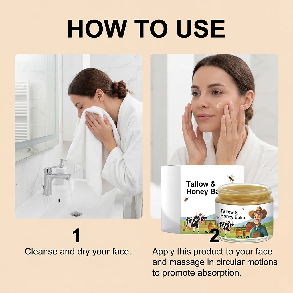 Beef Tallow & Honey Face Cream – Daily Moisturizer