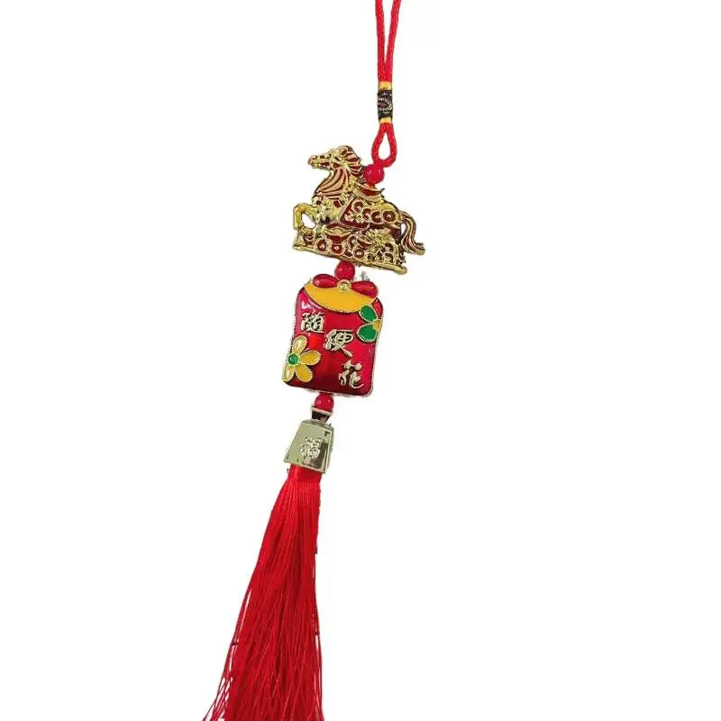 2026 Year of the Horse Lucky Red Gold Pendant | Chinese New Year