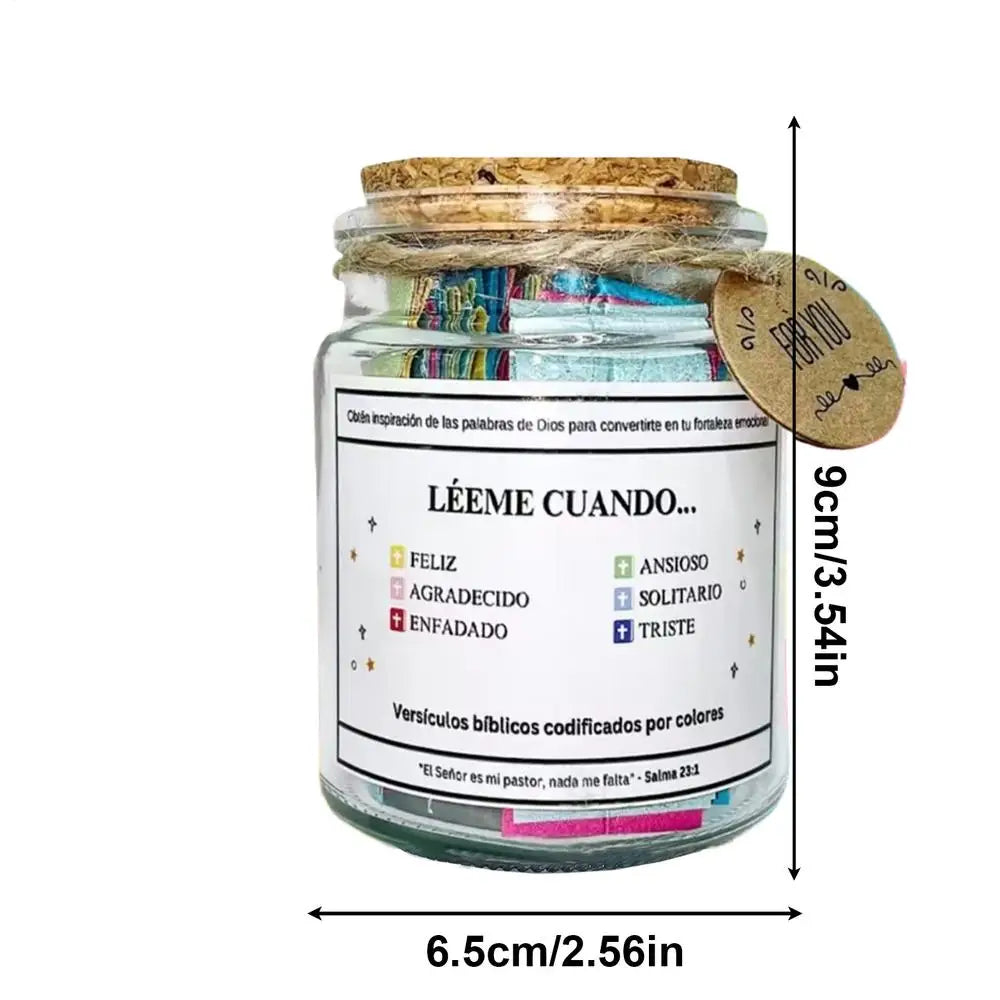 Bible Verse Jar Spanish Scripture Prayer Christian Scripture Prayer Positive Thinking Emotional Support Scripture Prayer Peaceful Pleasures Health and Wellness Without gift box