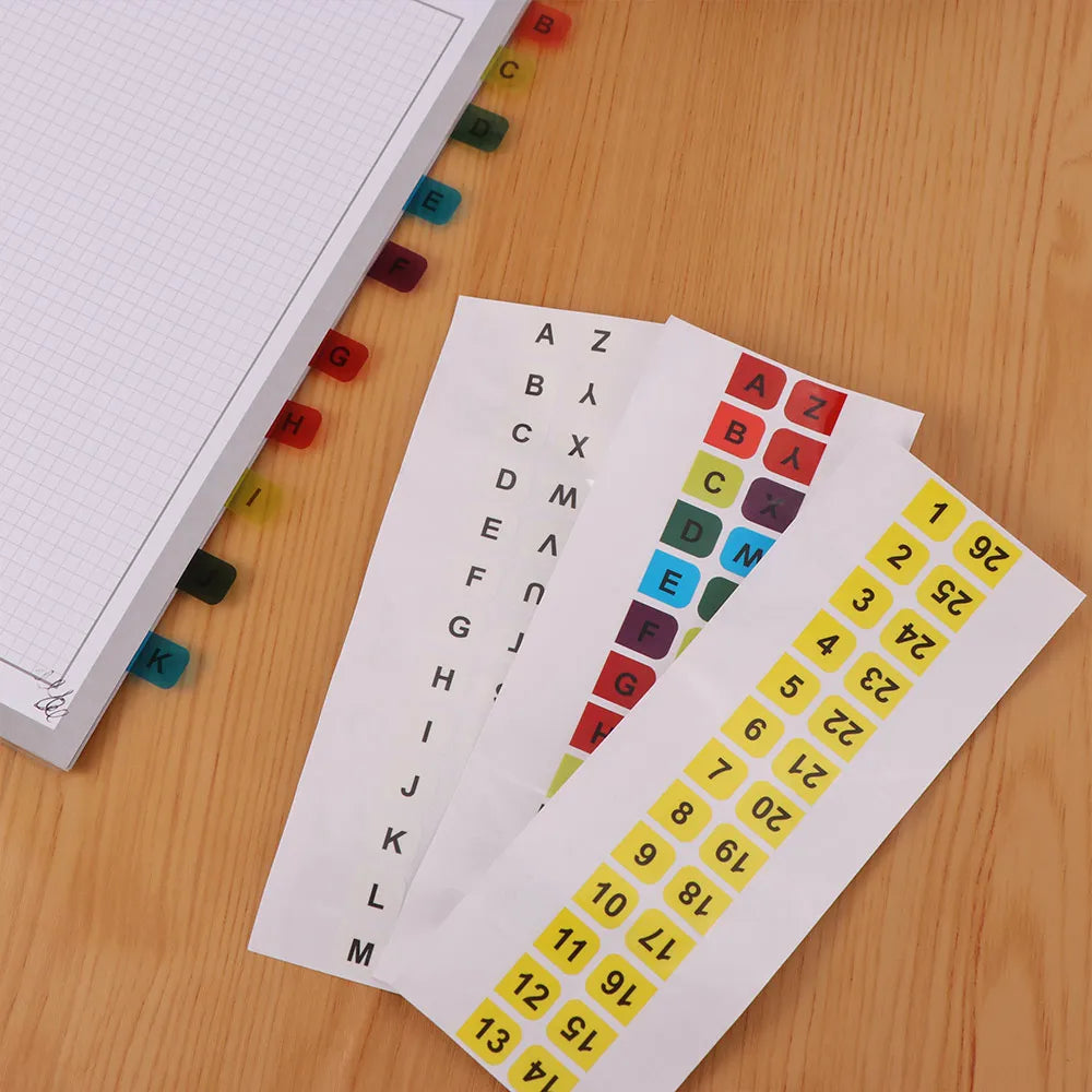 Colorful Alphabet Index Label Stickers Small Strips Study Alphabet Page Markers Waterproof Organizer Page Marker Sticky Flags Peaceful Pleasures Health and Wellness