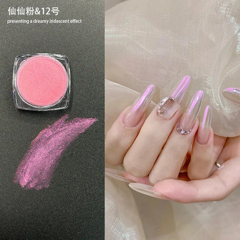 Icy Aurora Holographic Nail Glitter Powder | Polarizing Shine 1g