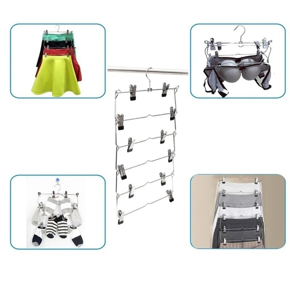 Multi Functional Folding Multi-Layer Pants Rack, Pants Hanger, Household Anti Slip And Seamless Wardrobe Storage Tool Peaceful Pleasures Health and Wellness