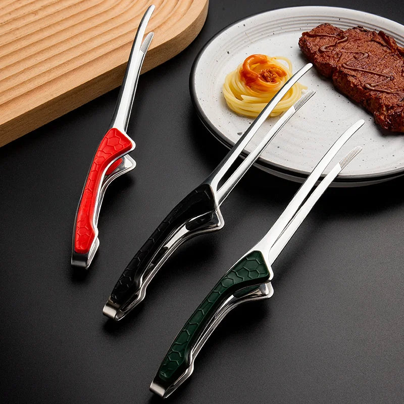 1pc Stainless Steel Kitchen Tongs, Serving Tongs for Cooking, Metal Food Tongs with Non-Slip Comfort Grip, Non-Stick Cooking Ton Peaceful Pleasures Health and Wellness