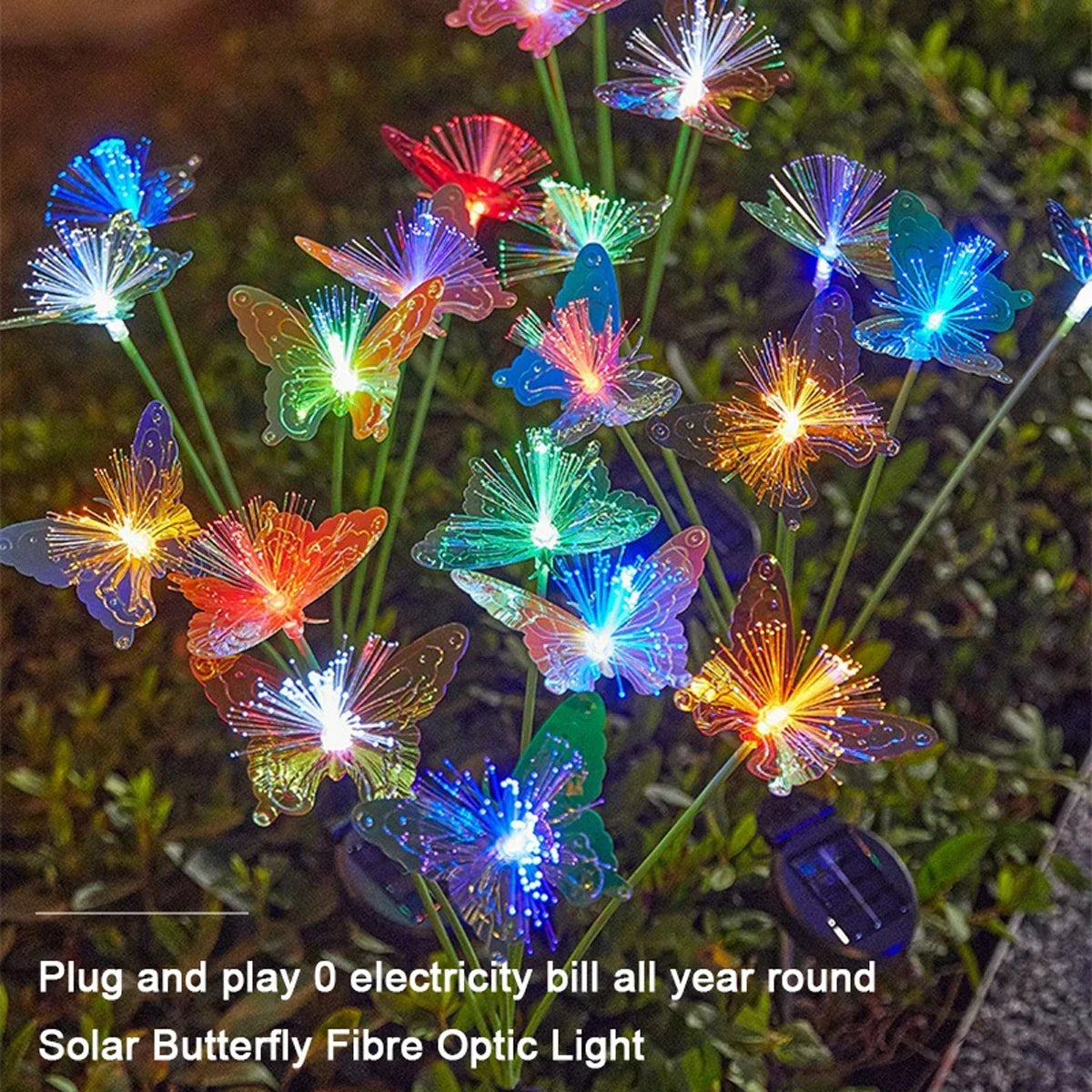 Solar Butterfly Fiber Optic Garden Light – Waterproof Path Decor