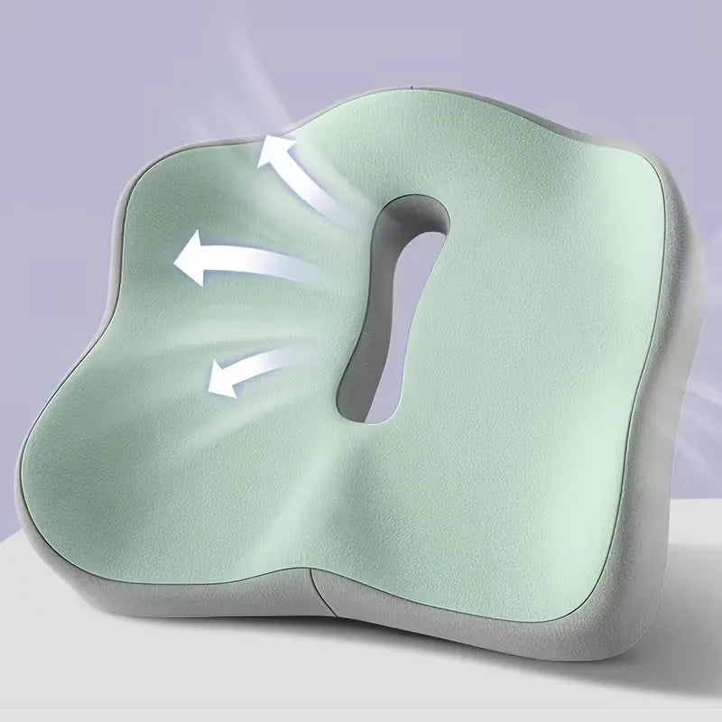 Memory Foam Seat Cushion – Spine Support for Office, Car & Desk