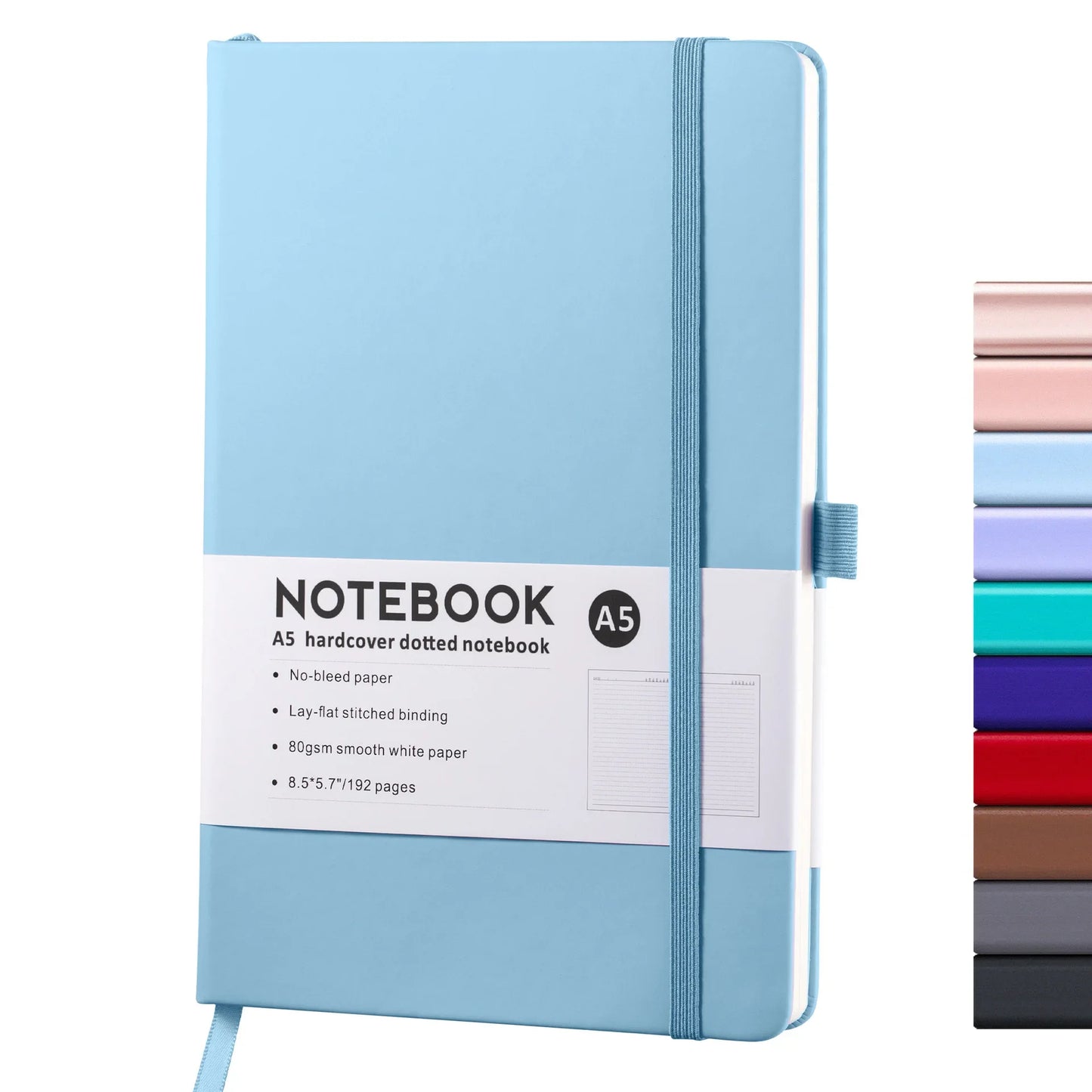Hardcover A5 A6 Notebook Elastic Band PU Leather Journal Office