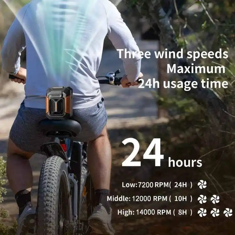 Portable USB charging waist clip fan with 3-speed settings, providing strong outdoor airflow, wearable air-cooling fan Peaceful Pleasures Health and Wellness
