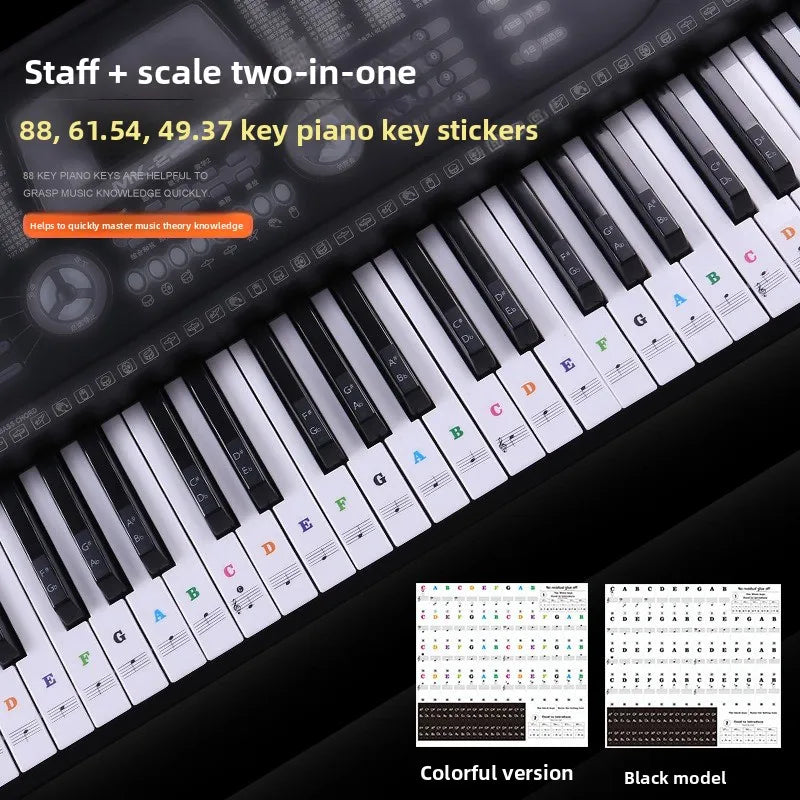 88 61 54 49 Key Piano Transparent Sticker Electronic Organ Keyboard