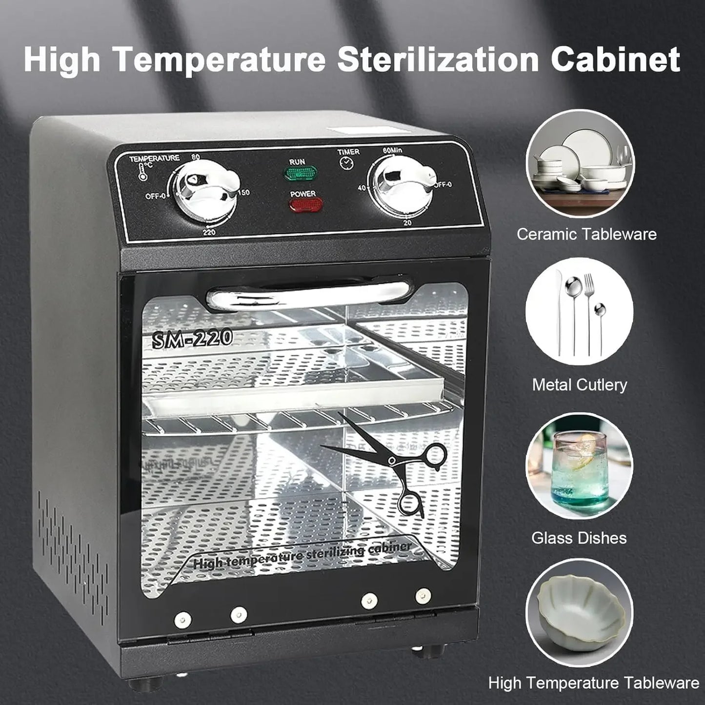 VamsLuna 8L Nail Tool Sterilizer Dry Heat Box | 600W Timer