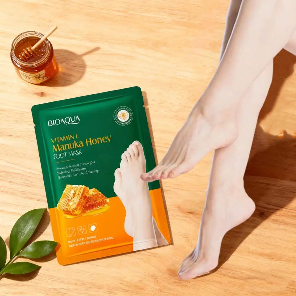 Vitamin E & Manuka Honey Foot Mask | Moisturizing & Exfoliating