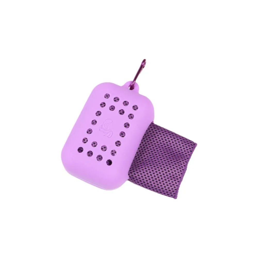 Durable Polyester Cooling Towel Quick Dry Silica Gel Quick Dry Towel Microfiber Absorbent Ice Towel Fitness Training Peaceful Pleasures Health and Wellness Purple