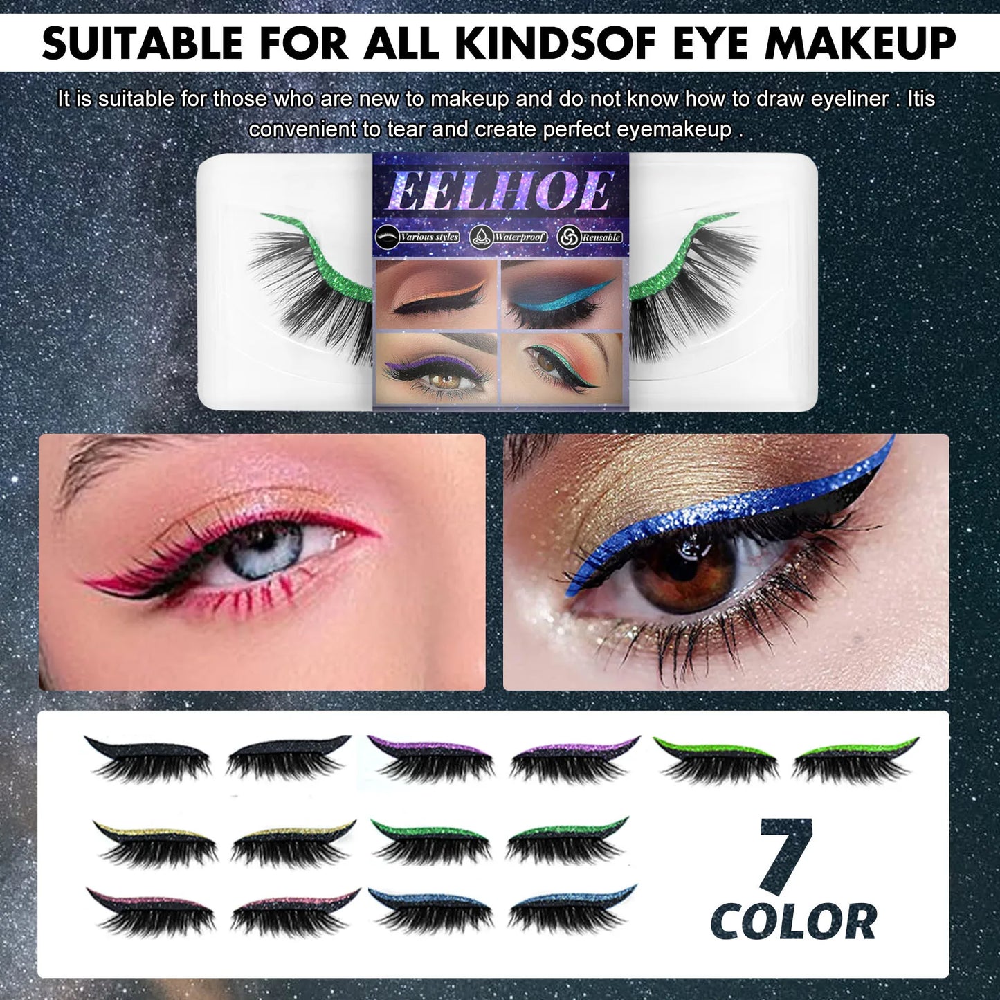 3D Faux Mink Self-Adhesive Lash Stickers – 7 Colors, Waterproof