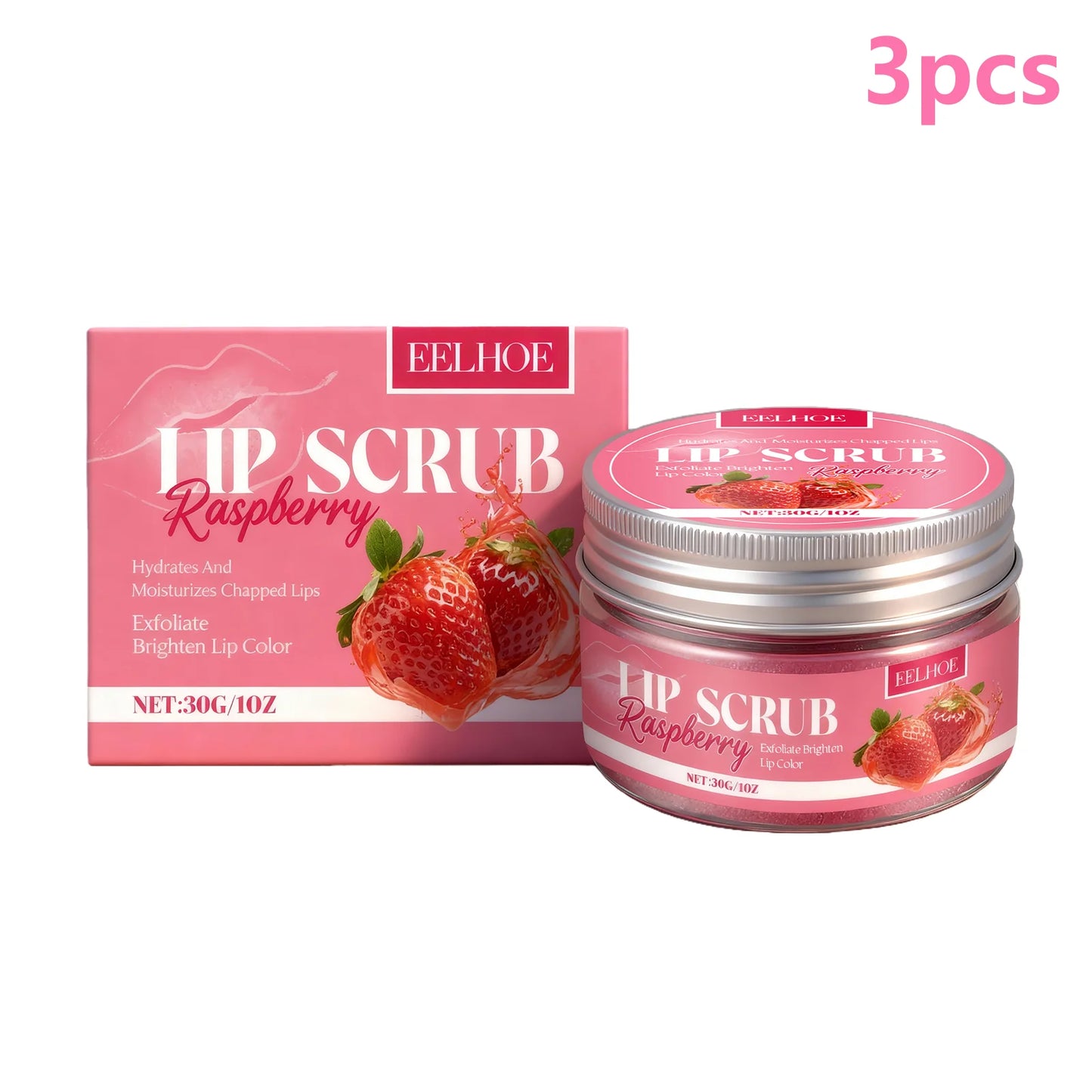 EELHOE Strawberry Lip Scrub – Exfoliating Moisturizing Lip Balm