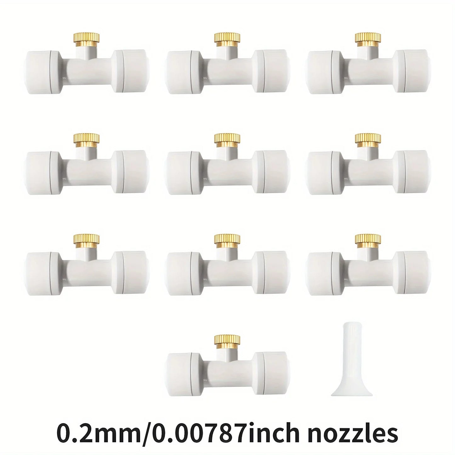 10Pcs lot Misting Fog Nozzles with Quick Access Tee Connector Garden Landscaping Irrigation Sprayers Peaceful Pleasures Health and Wellness black