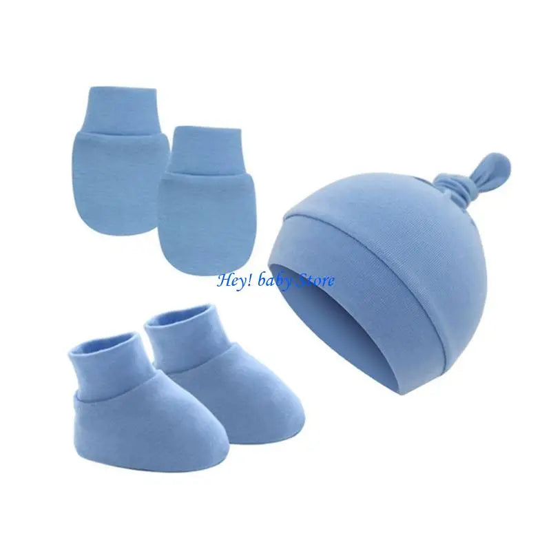 Newborn Baby Cotton Hat Mittens & Socks Set | 0-12 Months
