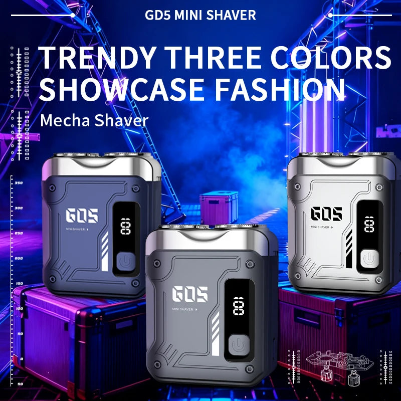 XMSJ Mini Rotary Electric Shaver – Digital Display & Dual Blades