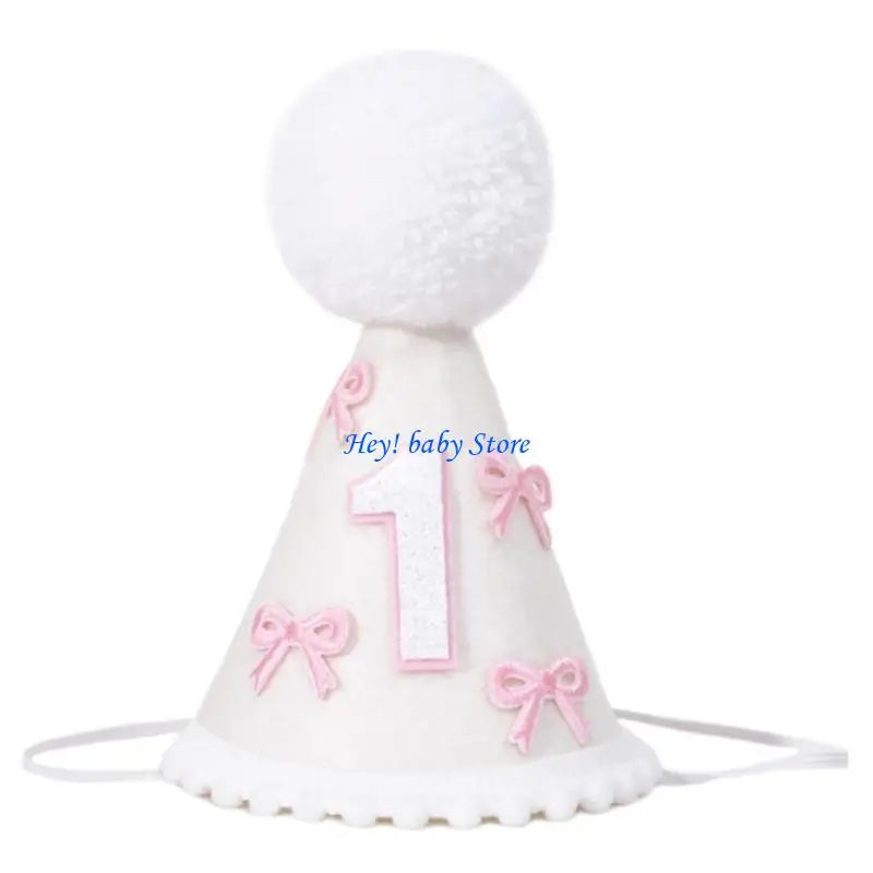 Baby 1st Birthday Felt Hat – Cute Embroidered Party Cap for Infants