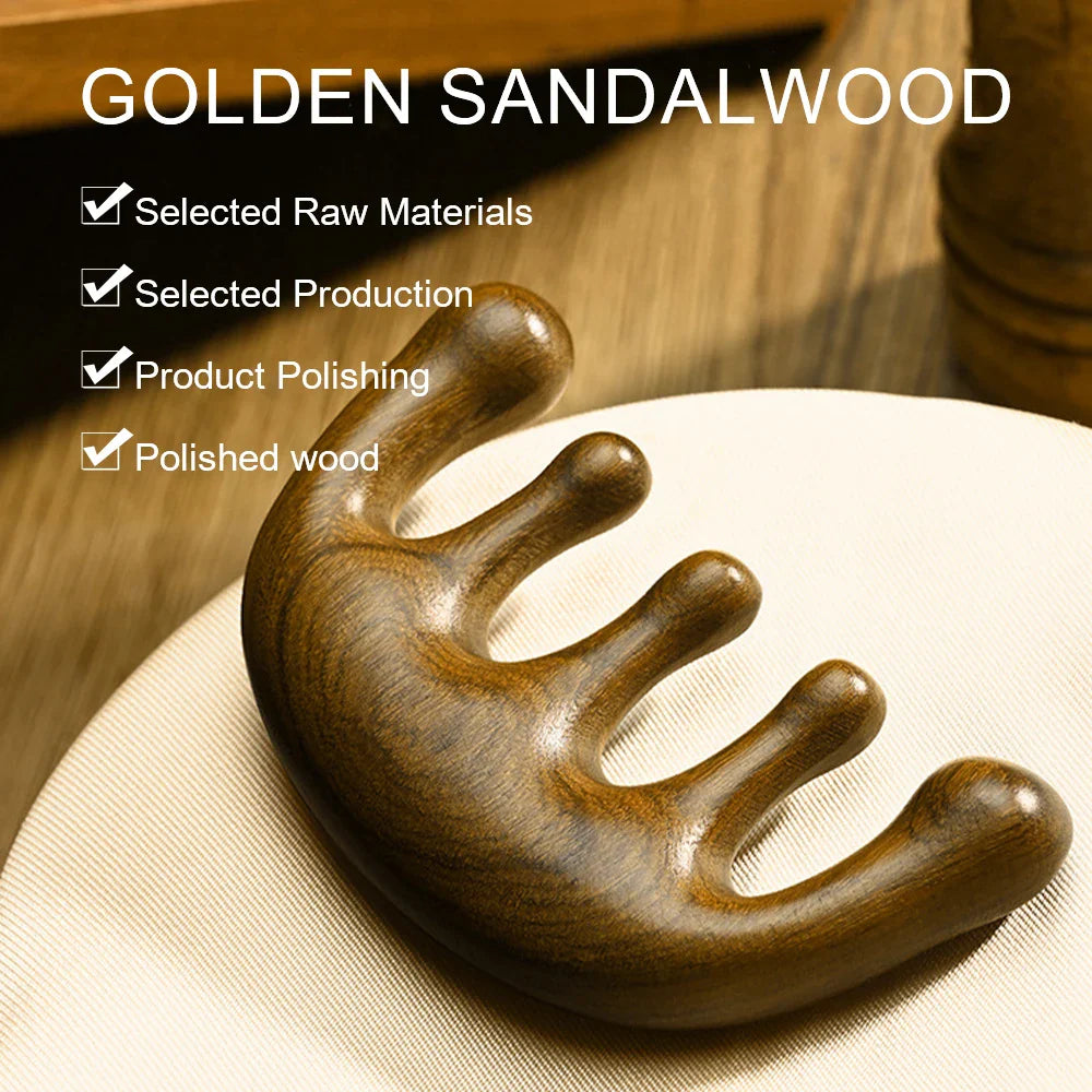 Sandalwood Wide Tooth Comb & Scalp Massager | Hair Care