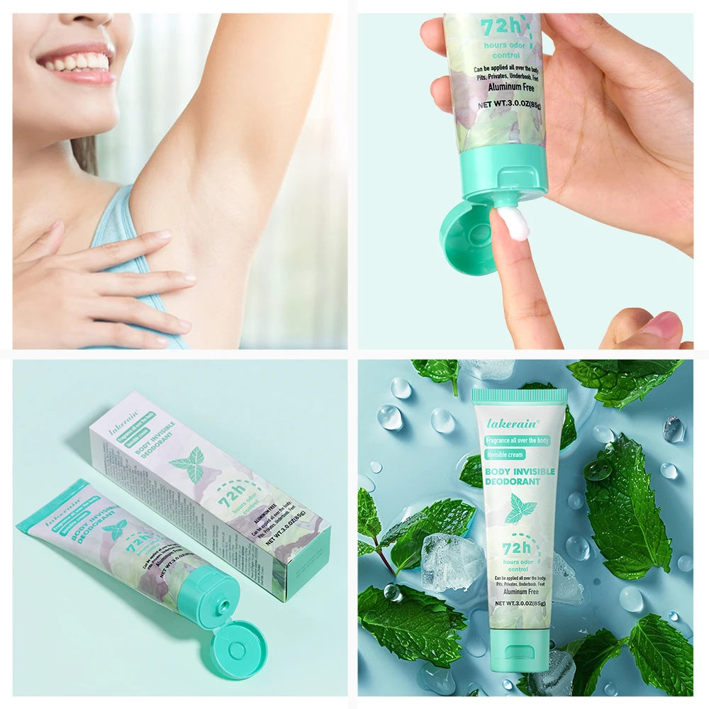 Lakerain Mint Deodorant Cream – 72Hr Aluminum-Free Odor Control Deodorant Cream Peaceful Pleasures Health and Wellness