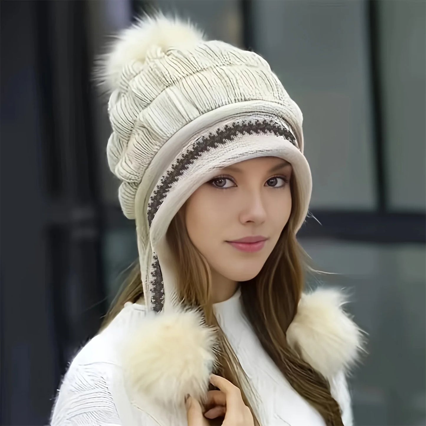Women's Knitted Warm Hats Soft Stretch Thick Knitted Skull Cap Beanie Suitable for Cold Weather Peaceful Pleasures Health and Wellness