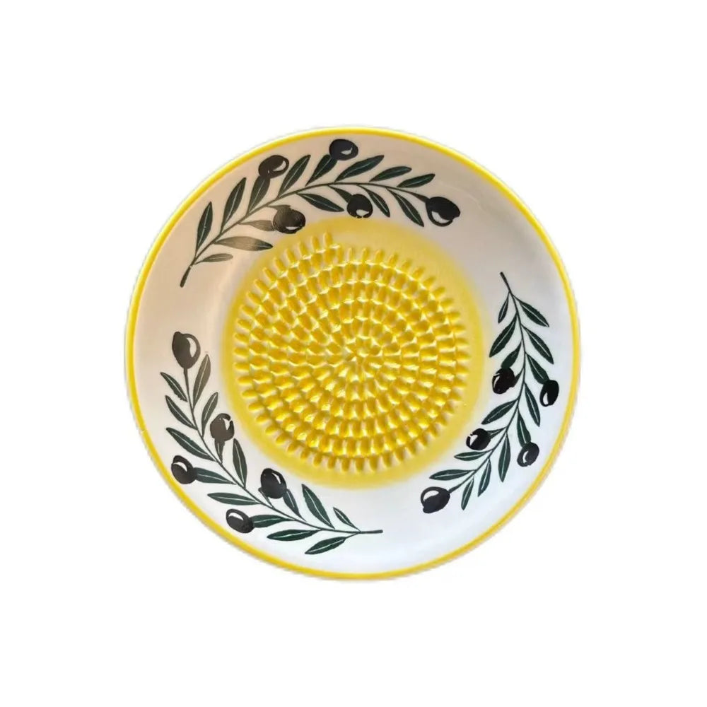 Ceramic Garlic Grater Grinding Bowl – 12cm Non-Slip Plate