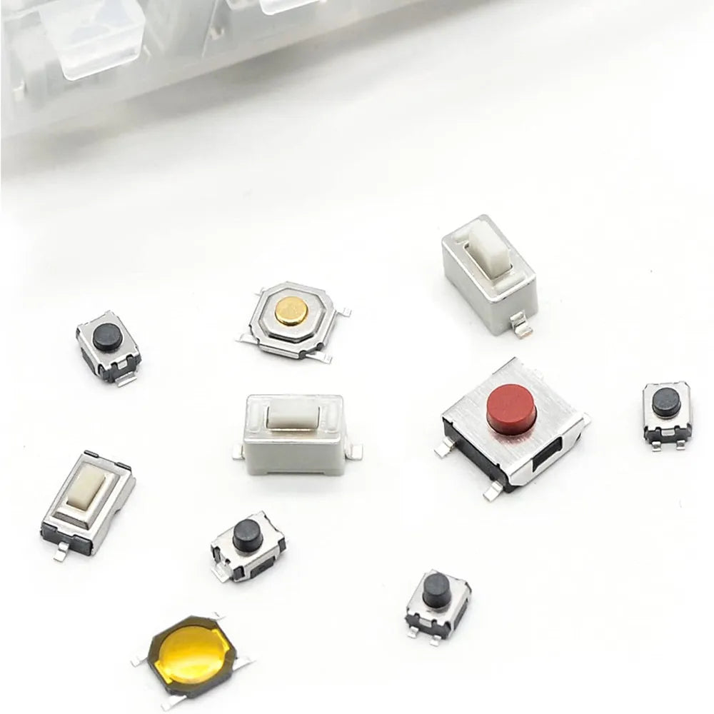 100Pcs 10 Value Micro Momentary Tactile Push Button Switch 3x4x2mm 3x4x2.5mm 3x6x4.3mm 4x4x1.5mm Tact Assortment Kit Peaceful Pleasures Health and Wellness