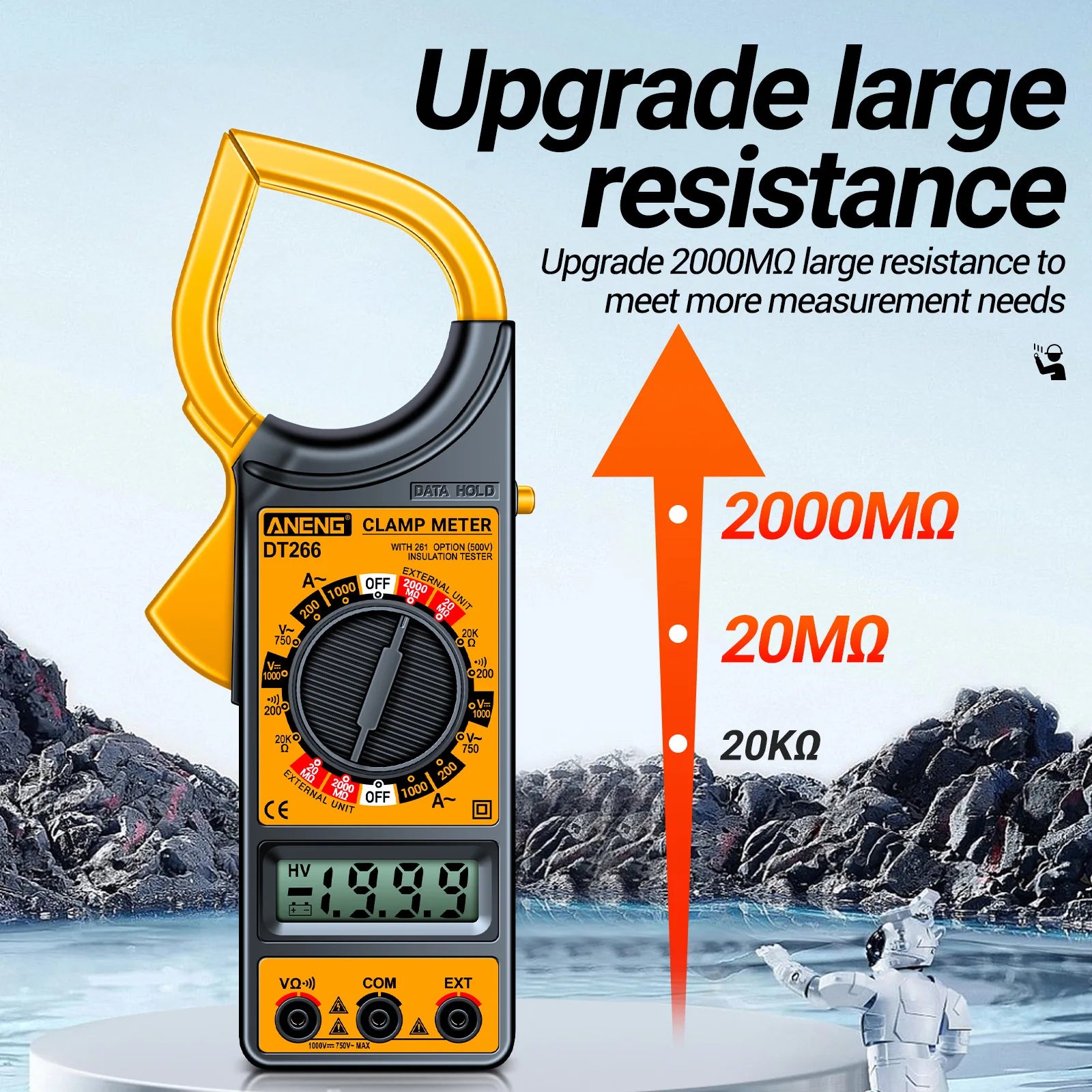 ANENG DT266 LCD 1999 Count Digital True RMS Professional Clamp Meter AC/DC Current Voltage Tester Multimeter Pliers Ammeter Peaceful Pleasures Health and Wellness