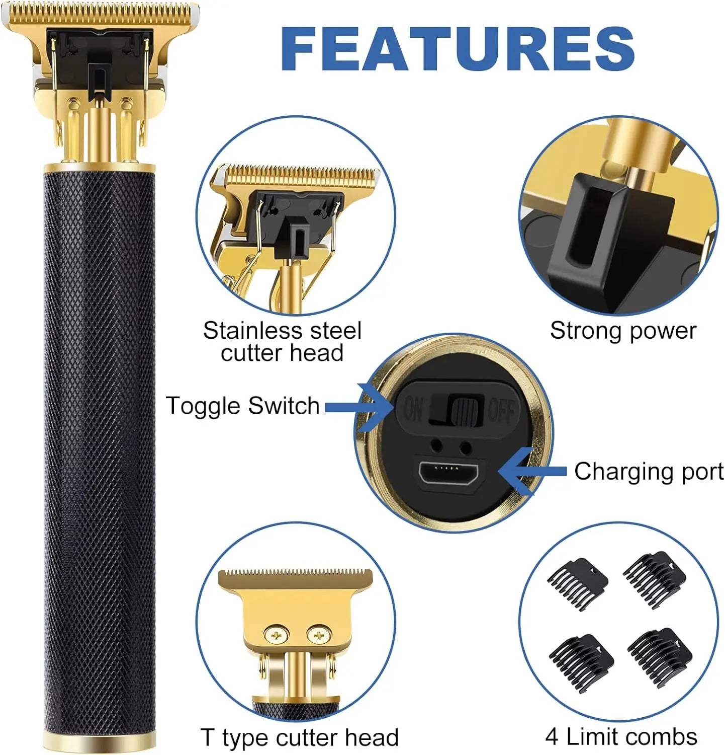 Men's T9 Vintage Hair Clipper Professional Cutting Hair Clipper Barber Portable Hair Cutting Machine/Hair Clipper Accessories Peaceful Pleasures Health and Wellness