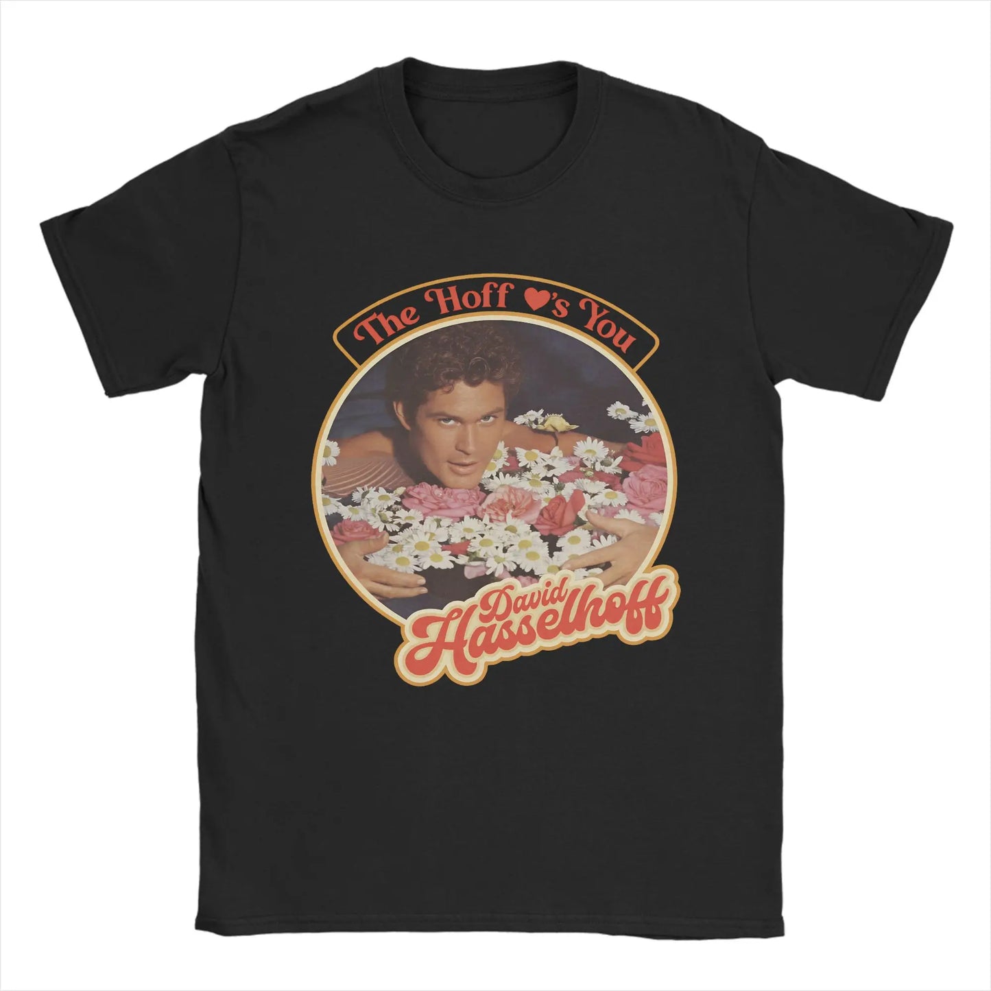 Men's David Hasselhoff T Shirt Cotton Clothes Vintage Short Sleeve Round Collar Tees New Arrival T-Shirts Peaceful Pleasures Health and Wellness