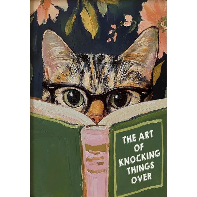 Animal Reading Canvas Poster | Kids Room Inspirational Wall Art