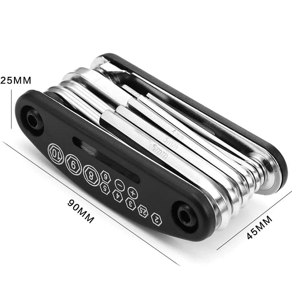 Bike Tire Repair Tool Kit 16-in-1 Bike Multitool hexagonal wrench Portable Socket Screwdriver Used for Road Mountain Bike Peaceful Pleasures Health and Wellness