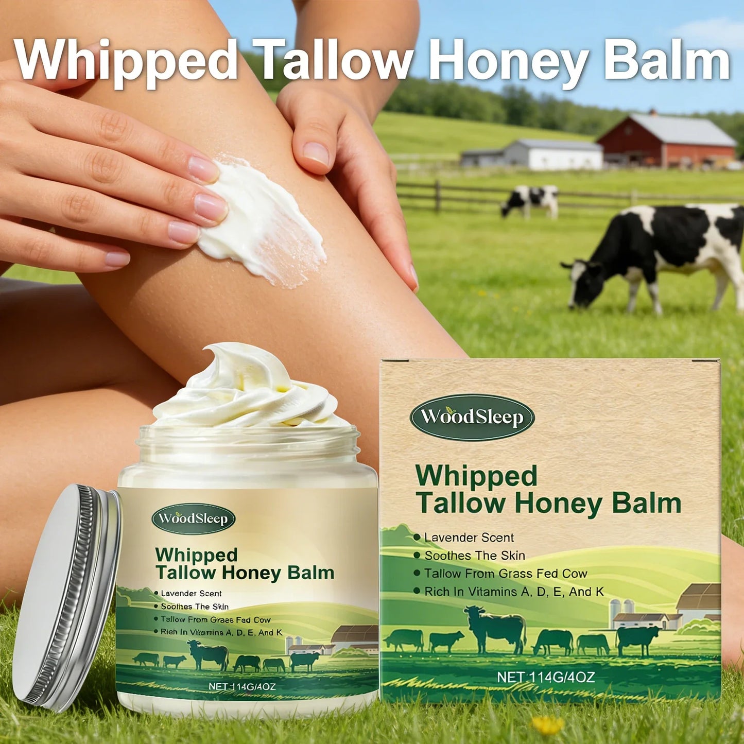 WOODSLEEP Beef Tallow & Honey Body Cream | Deep Moisturizer