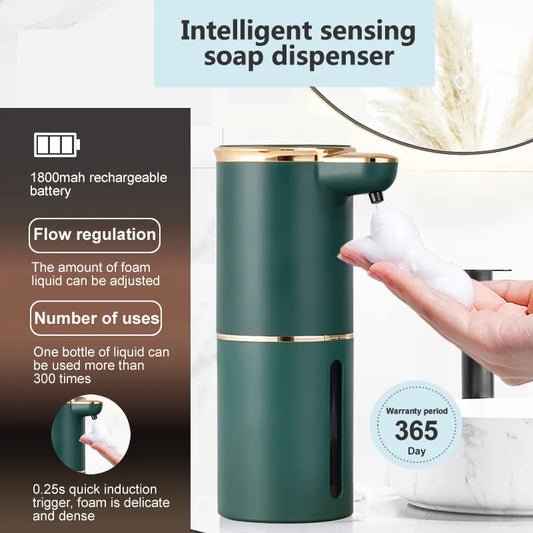 Touchless Foam Soap Dispenser Wall-Mounted Auto Sensor 300ml Foam Soap Dispenser Peaceful Pleasures Health and Wellness