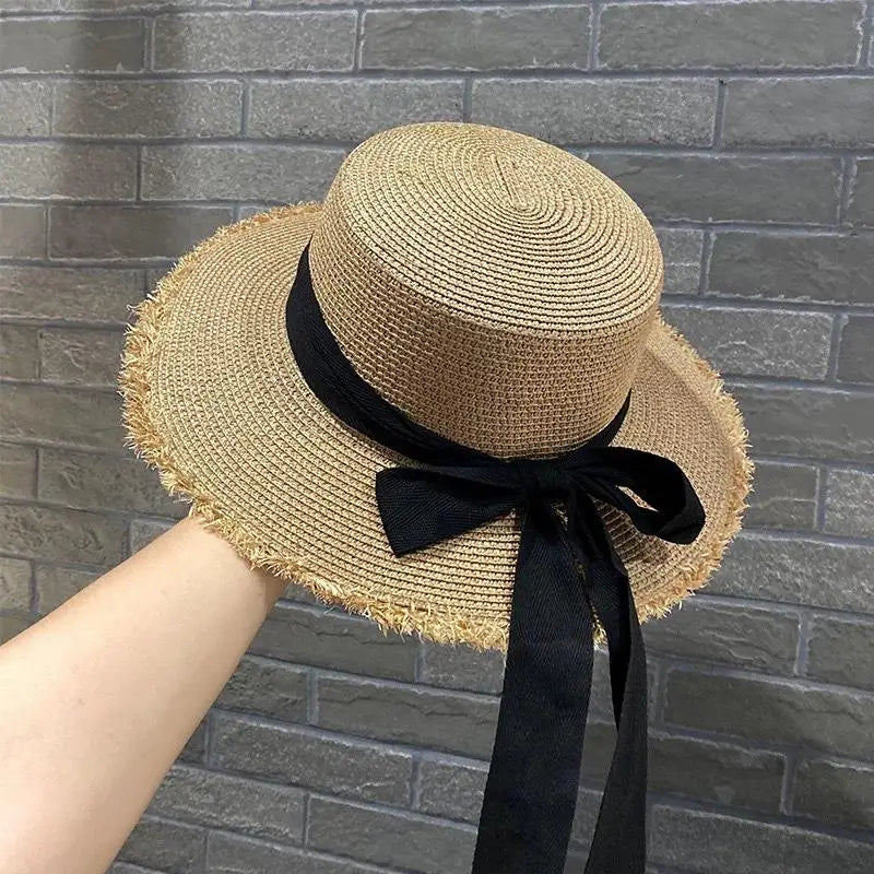Women's Foldable Straw Sun Hat – Large Brim UV Protection