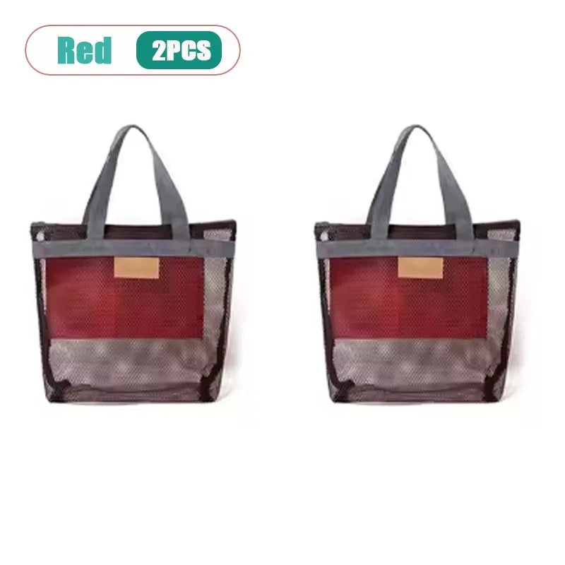 Mesh Beach Tote Bag with Zipper | Quick Dry Shoulder Bag