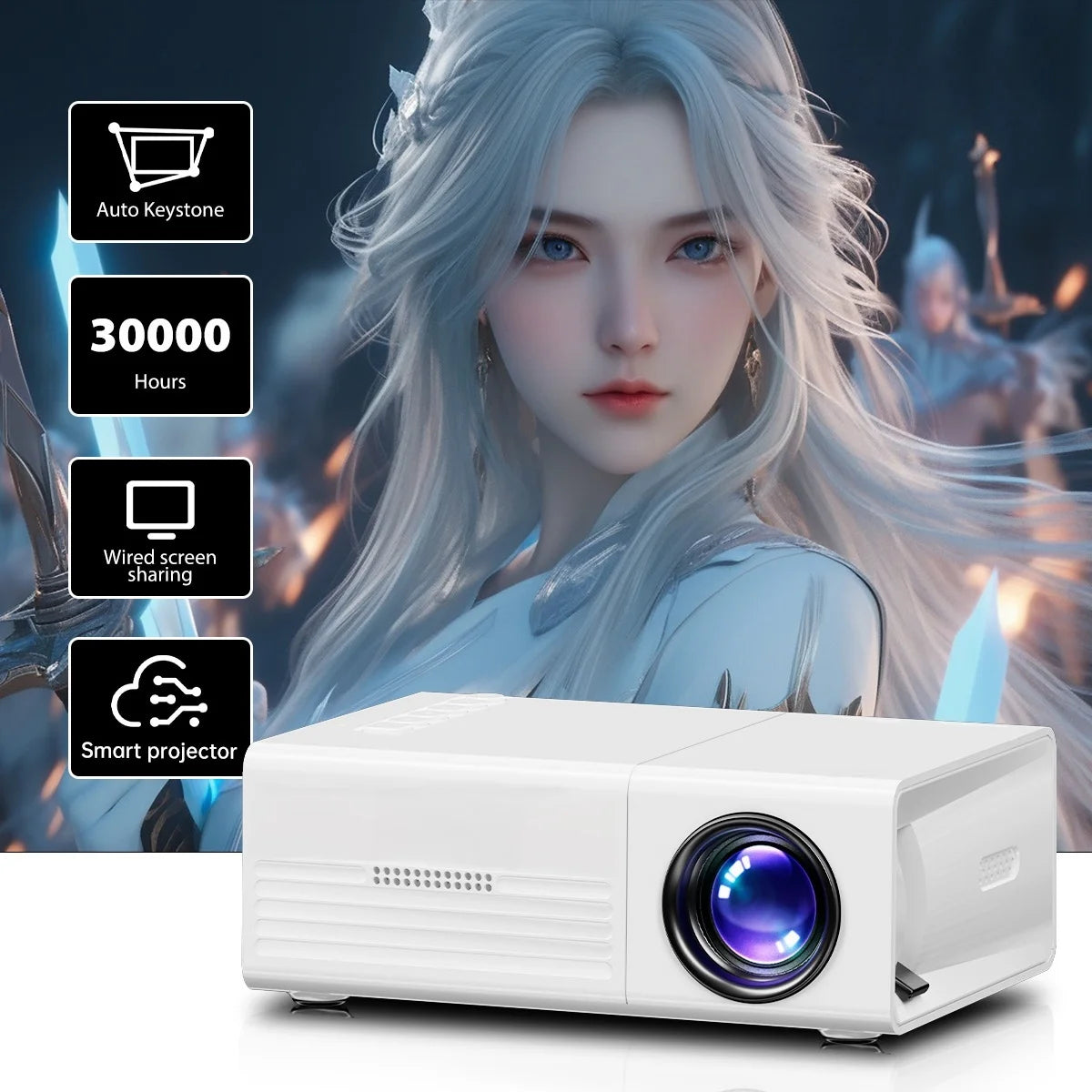 Mini Projector TFT LCD 1920x1080 Full HD 1080p Wifi Bluetooth Portable Projectors Home Theater Cinema Outdoor proiettore Peaceful Pleasures Health and Wellness