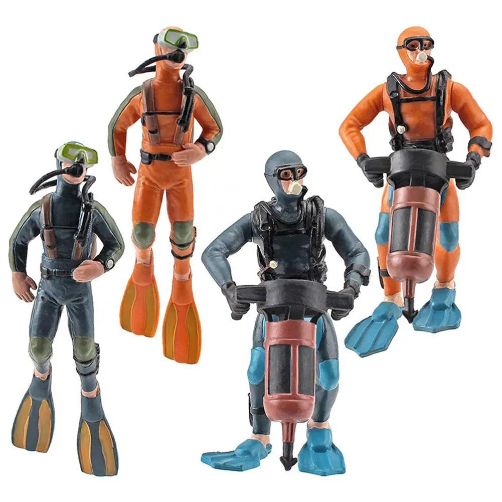 Plastic Seabed Exploration Diver Doll Scene Decoration Toys Miniature