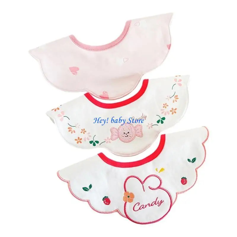 3-Pack Cotton Baby Bibs & Burp Cloths for Infants | Waterproof