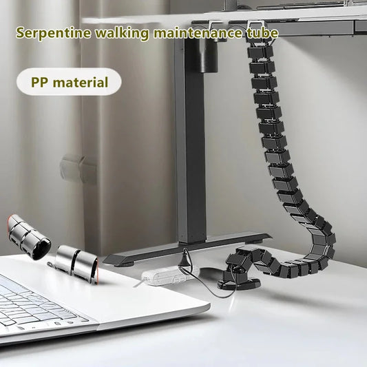 78cm Wire Spine Cable Sleeve – Under Desk Cord Organizer Cable Management Sleeve Oasis Select