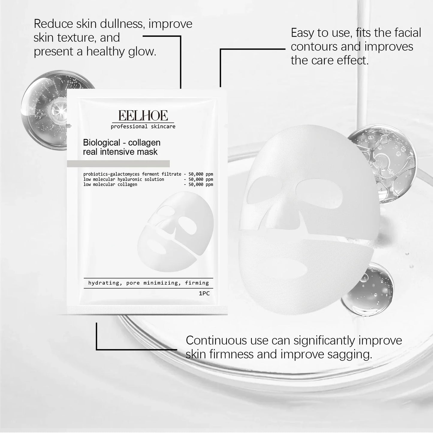 Eelhoe Collagen Face Mask – Firm, Brighten & Hydrate 4-Pack