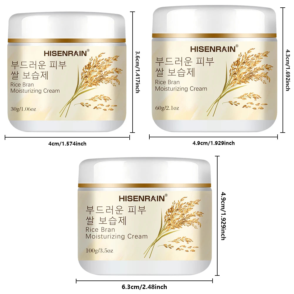 HISENRAIN Natural Rice Extract Face Cream - Soothing, Moisturizing & Brightening Daily Moisturizer for Sensitive & Dull Skin. Peaceful Pleasures Health and Wellness