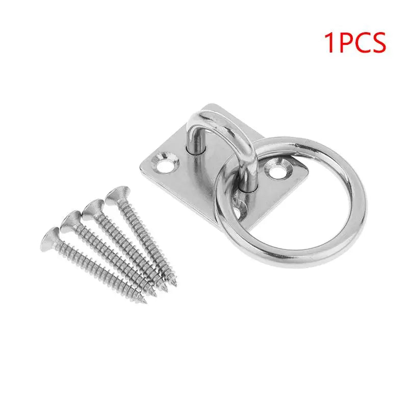 Silver Stainless Steel Universal With Ring Marine Eye Plate Stable Rust Protection Boat Cabin Accessories Peaceful Pleasures Health and Wellness A1