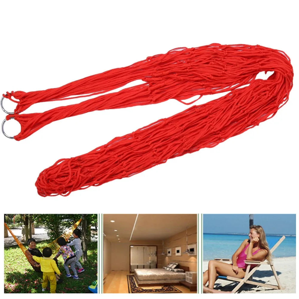 Nylon Mesh Double Hammock – Colorful Outdoor Camping Hammock