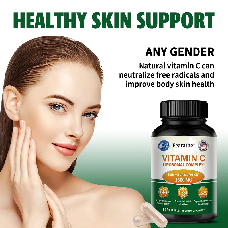 Liposomal Vitamin C Capsules - Powerful Antioxidant, Promotes Collagen Production, Skin Glow, Supports Heart, Immune Health Peaceful Pleasures Health and Wellness
